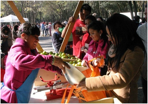 Mexicanos trocam material reciclável por alimentos