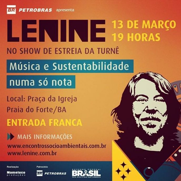 Lenine apresenta ‘Música e Sustentabilidade numa só nota' em show gratuito